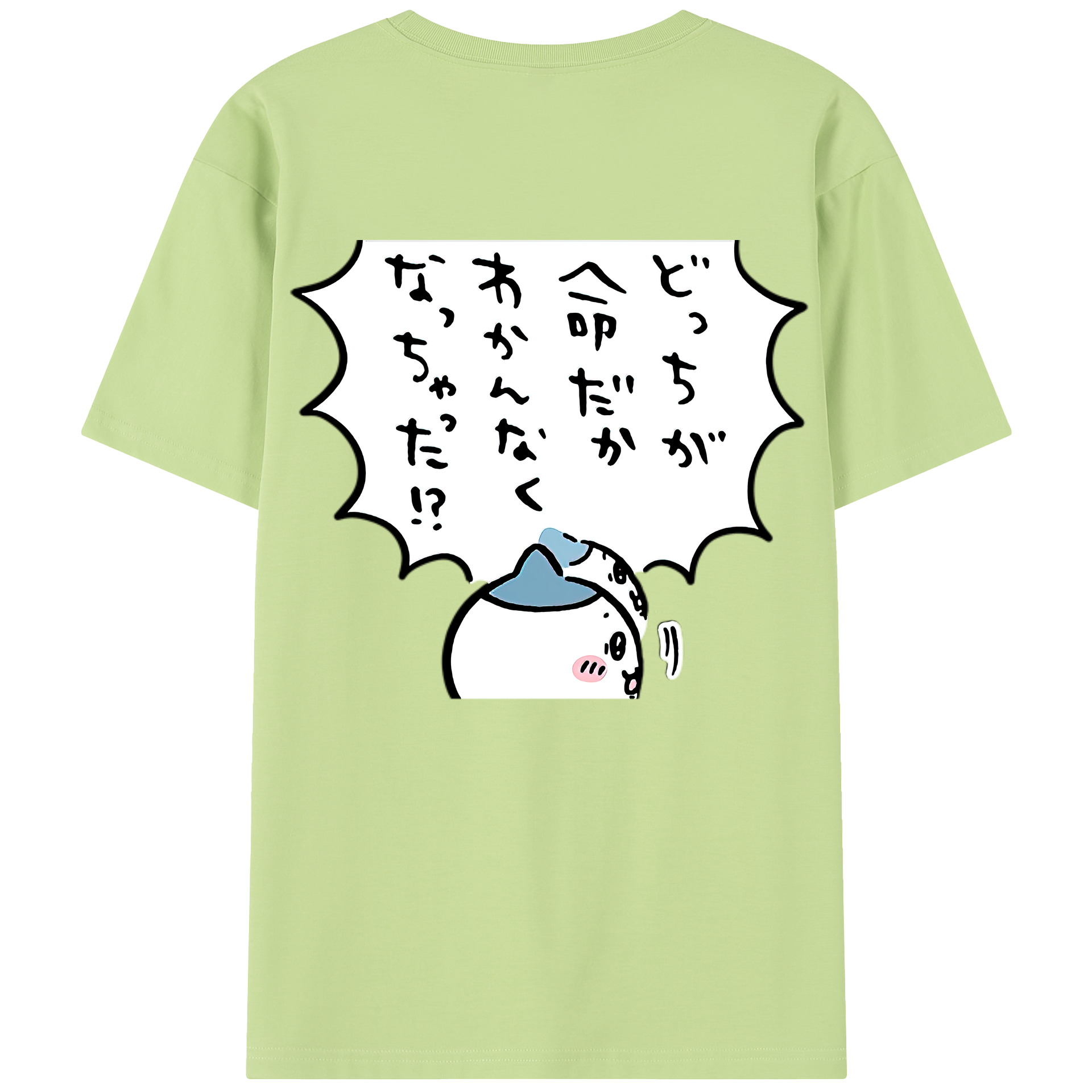 （画像用） ちいかわ ハチワレ Chii-kawa hachiware 綿100％半袖Tシャツ（背面プリント）
